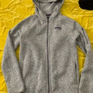 Patagonia Heather Gray Zip-Up Better Sweater- Hooded